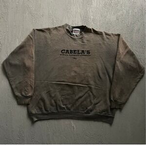 Vintage Embroidered Crewneck Sweatshirt Mens XL Brown 90s‎ Cabela's Hanes